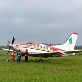 avião que teria caído após decolagem